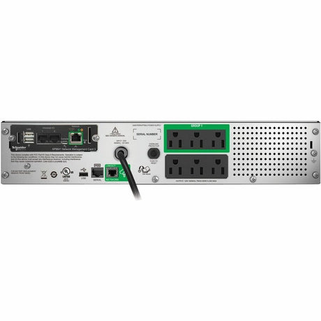 APC Smart-UPS, Line Interactive, 750VA, Rackmount 2U, 120V, 6x NEMA 5-15R outlets, SmartConnect Port+Network Card, AVR, LCD — SMT750RM2UCNC