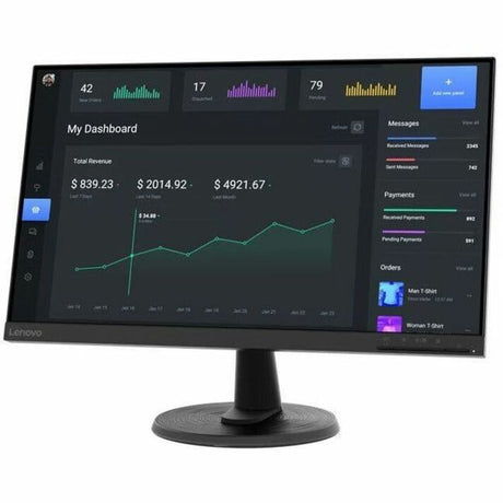 Lenovo D24-40 24" Class Full HD LED Monitor - 16:9 - Raven Black — 67A2KCC6US