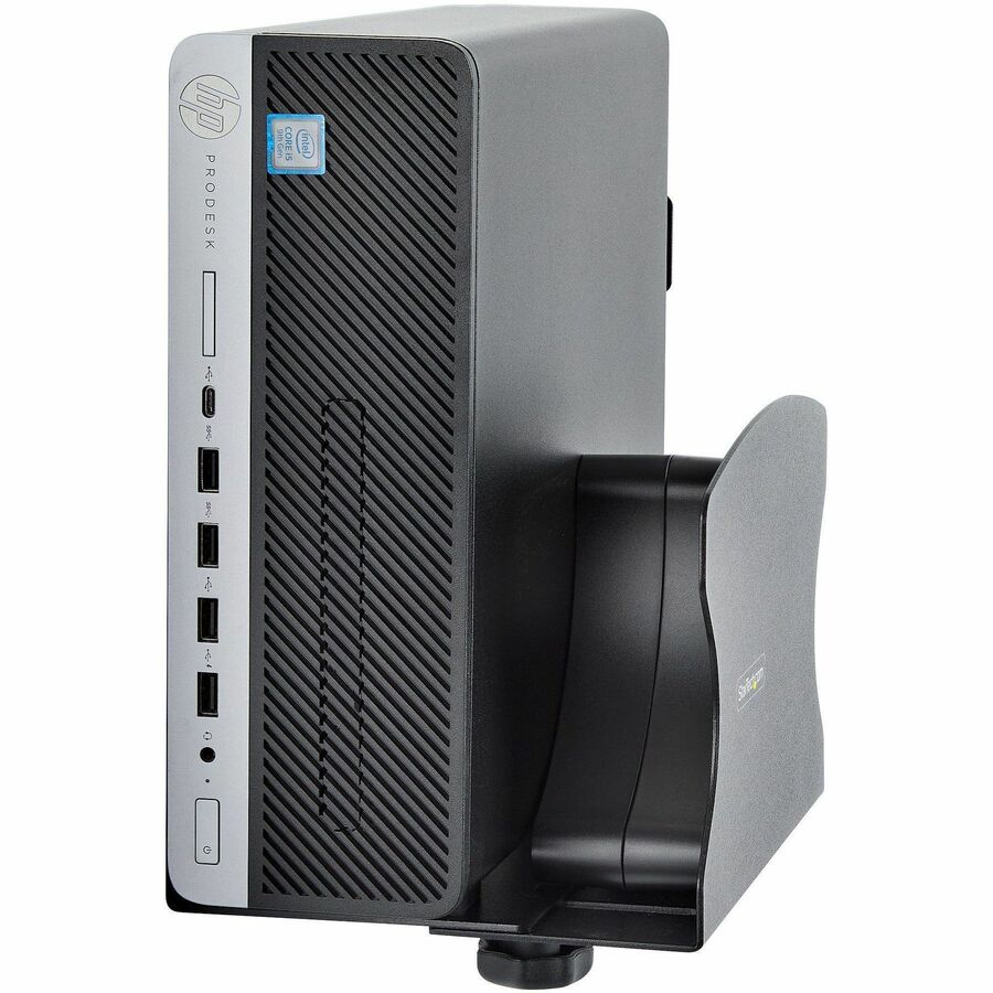 StarTech.com PC Wall Mount Bracket, For Desktop Computers Up To 40lb, Toolless Width Adjustment 1.9-7.8in (50-200mm), CPU Tower/Case Shelf — 2NS-CPU-WALL-MOUNT