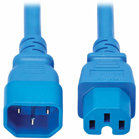 Eaton Tripp Lite Series Power Cord C14 to C15 - Heavy-Duty, 15A, 250V, 14 AWG, 10 ft. (3.1 m), Blue — P018-010-ABL