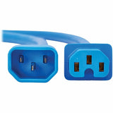 Eaton Tripp Lite Series Power Cord C14 to C15 - Heavy-Duty, 15A, 250V, 14 AWG, 10 ft. (3.1 m), Blue — P018-010-ABL