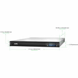 APC Smart-UPS, Line Interactive, 750 VA, LCD, Rackmount 1U, 120V, 4x NEMA 5-15R outlet, USB, AVR, Short Depth — SMT750RM1U