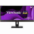 ViewSonic VG3456A 34 Inch 21:9 UltraWide QHD 1440p IPS Monitor with Ergonomic Design, 100W USB C, Docking Built-In, Gigabit Ethernet RJ54 for Home and Office — VG3456A