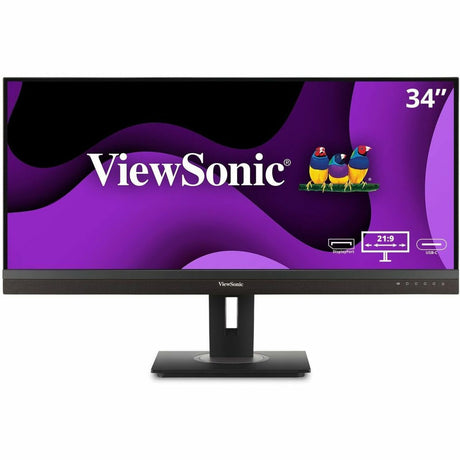 ViewSonic VG3456A 34 Inch 21:9 UltraWide QHD 1440p IPS Monitor with Ergonomic Design, 100W USB C, Docking Built-In, Gigabit Ethernet RJ54 for Home and Office — VG3456A