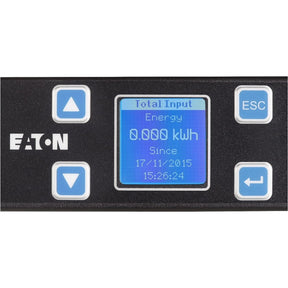Eaton Metered Input rack PDU, 1U, 5-20P input, 1.92 kW max, 120V, 16A, 10 ft cord, Single-phase, Outlets: (12) 5-20R — EMIT01-10
