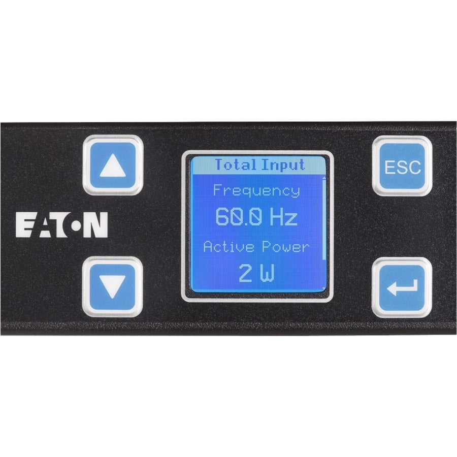 Eaton Metered Input rack PDU, 1U, 5-20P input, 1.92 kW max, 120V, 16A, 10 ft cord, Single-phase, Outlets: (12) 5-20R — EMIT01-10
