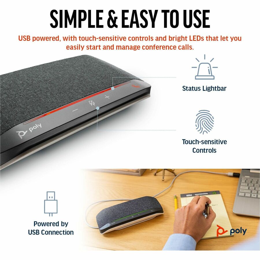 Poly Sync 10 USB-A USB-C Speakerphone — 772C3AA