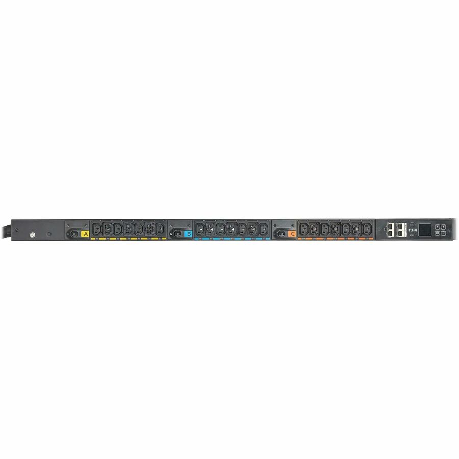 Eaton 3-Phase Metered Input Rack PDU G4, 240/415V, 42 Outlets, 24A/32A, 17.3kW, 532P6W Input, 10 ft. Cord, 0U Vertical, TAA — EVMIG332X
