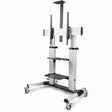 StarTech.com Rolling TV Cart/Stand On Wheels, For 60-100inch Flat Screens and 220lb, Height Adjustable Mobile Trolley Mount/Portable Stand — 1110C-MOBILE-TV-CART