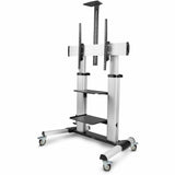 StarTech.com Rolling TV Cart/Stand On Wheels, For 60-100inch Flat Screens and 220lb, Height Adjustable Mobile Trolley Mount/Portable Stand — 1110C-MOBILE-TV-CART