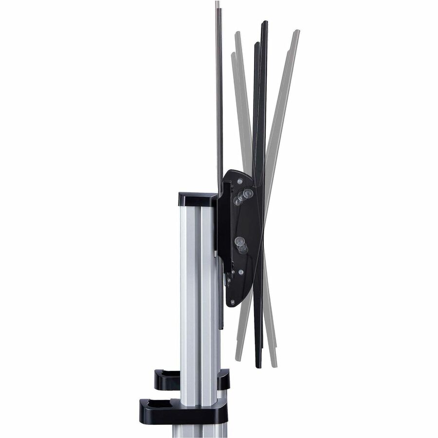 StarTech.com Rolling TV Cart/Stand On Wheels, For 60-100inch Flat Screens and 220lb, Height Adjustable Mobile Trolley Mount/Portable Stand — 1110C-MOBILE-TV-CART