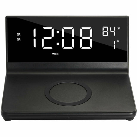 Supersonic Dual Alarm Clock with Wireless Charger 2-IN-1 Wireless Charger — SC-6025QI