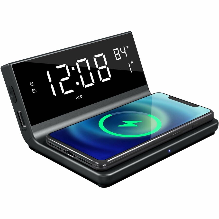 Supersonic Dual Alarm Clock with Wireless Charger 2-IN-1 Wireless Charger — SC-6025QI