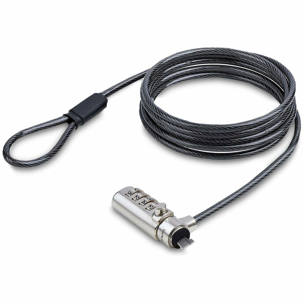StarTech.com Slim Lock K-Slot Compatible, 6.6ft (2m) Combination Locking Cable, Desk Anti-Theft Security For Laptop/Notebook Computer — SSTDC4D-LAPTOP-LOCK