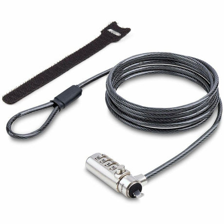 StarTech.com Slim Lock K-Slot Compatible, 6.6ft (2m) Combination Locking Cable, Desk Anti-Theft Security For Laptop/Notebook Computer — SSTDC4D-LAPTOP-LOCK