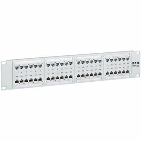 Eaton Tripp Lite Series 48-Port Cat6 Patch Panel - 4PPoE Compliant, 110/Krone, 568A/B, RJ45 Ethernet, 2U Rack-Mount, White, TAA — N252-P48-WH