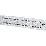 Eaton Tripp Lite Series 48-Port Cat6 Patch Panel - 4PPoE Compliant, 110/Krone, 568A/B, RJ45 Ethernet, 2U Rack-Mount, White, TAA — N252-P48-WH