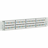 Eaton Tripp Lite Series 48-Port Cat6 Patch Panel - 4PPoE Compliant, 110/Krone, 568A/B, RJ45 Ethernet, 2U Rack-Mount, White, TAA — N252-P48-WH