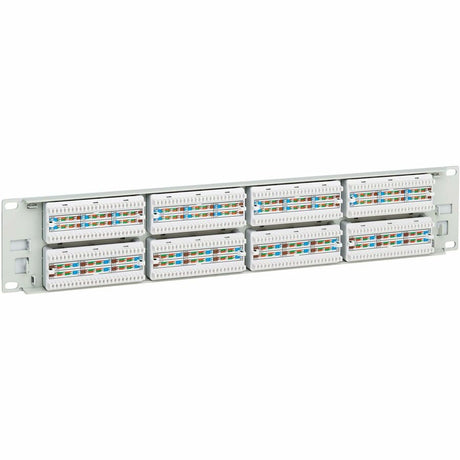 Eaton Tripp Lite Series 48-Port Cat6 Patch Panel - 4PPoE Compliant, 110/Krone, 568A/B, RJ45 Ethernet, 2U Rack-Mount, White, TAA — N252-P48-WH