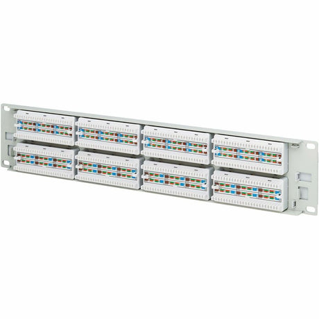 Eaton Tripp Lite Series 48-Port Cat6 Patch Panel - 4PPoE Compliant, 110/Krone, 568A/B, RJ45 Ethernet, 2U Rack-Mount, White, TAA — N252-P48-WH