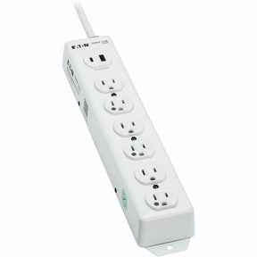 Eaton Tripp Lite Series Safe-IT UL 1363 Medical-Grade Power Strip, 6 Hospital-Grade Outlets, USB Charging, Safety Covers, Antimicrobial, 6 ft. Cord — PS-606-HGUSB