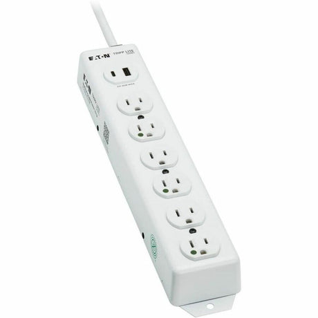 Eaton Tripp Lite Series Safe-IT UL 1363 Medical-Grade Power Strip, 6 Hospital-Grade Outlets, USB Charging, Safety Covers, Antimicrobial, 6 ft. Cord — PS-606-HGUSB