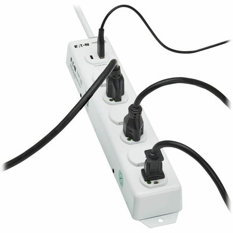 Eaton Tripp Lite Series Safe-IT UL 1363 Medical-Grade Power Strip, 6 Hospital-Grade Outlets, USB Charging, Safety Covers, Antimicrobial, 6 ft. Cord — PS-606-HGUSB