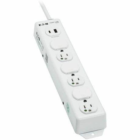 Eaton Tripp Lite Series Safe-IT UL 1363 Medical-Grade Power Strip, 6 Hospital-Grade Outlets, USB Charging, Safety Covers, Antimicrobial, 6 ft. Cord — PS-606-HGUSB