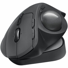 Logitech MX Ergo S Plus Advanced Wireless Trackball Mouse, USB-C Rechargeable Wireless Ergonomic Mouse With Bluetooth and Encrypted Dongle, 6 Programmable Buttons, for PC/Mac (Graphite) — 910-007247