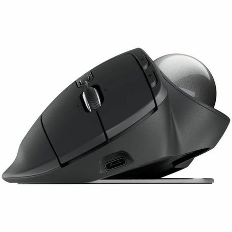 Logitech MX Ergo S Plus Advanced Wireless Trackball Mouse, USB-C Rechargeable Wireless Ergonomic Mouse With Bluetooth and Encrypted Dongle, 6 Programmable Buttons, for PC/Mac (Graphite) — 910-007247