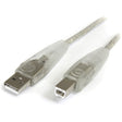 StarTech.com - Transparent USB 2.0 cable - 4 pin USB Type A (M) - 4 pin USB Type B (M) - ( USB / Hi-Speed USB ) - 10 ft — USB2HAB10T