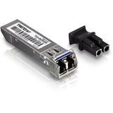 TRENDnet SFP to RJ45 Mini-GBIC Single-Mode LC Module; TEG-MGBS80; Mini-GBIC Module for Single Mode Fiber; LC Connector Type; Up to 80 Km (49.7 Miles); 1.25Gbps Gigabit Ethernet; Lifetime Protection — TEG-MGBS80
