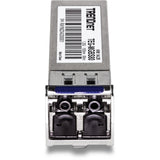 TRENDnet SFP to RJ45 Mini-GBIC Single-Mode LC Module; TEG-MGBS80; Mini-GBIC Module for Single Mode Fiber; LC Connector Type; Up to 80 Km (49.7 Miles); 1.25Gbps Gigabit Ethernet; Lifetime Protection — TEG-MGBS80