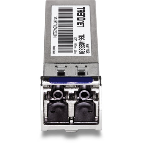 TRENDnet SFP to RJ45 Mini-GBIC Single-Mode LC Module; TEG-MGBS80; Mini-GBIC Module for Single Mode Fiber; LC Connector Type; Up to 80 Km (49.7 Miles); 1.25Gbps Gigabit Ethernet; Lifetime Protection — TEG-MGBS80