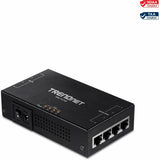 TRENDnet 65W 4-Port Gigabit PoE+ Injector, TPE-147GI, 4 x Gigabit Ports(Data in), 4 x gigabit PoE Ports(Data + PoE Out), Multi-Port PoE+ Injector up to 100m(328 ft.), Add PoE+ Power to Non-PoE Switch — TPE-147GI