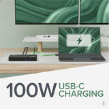 Plugable USB C Triple Display Docking Station with Laptop Charging, for Thunderbolt, USB4, or USB C Systems, Compatible with Windows, macOS, ChromeOS laptops — UD-3900PDZ