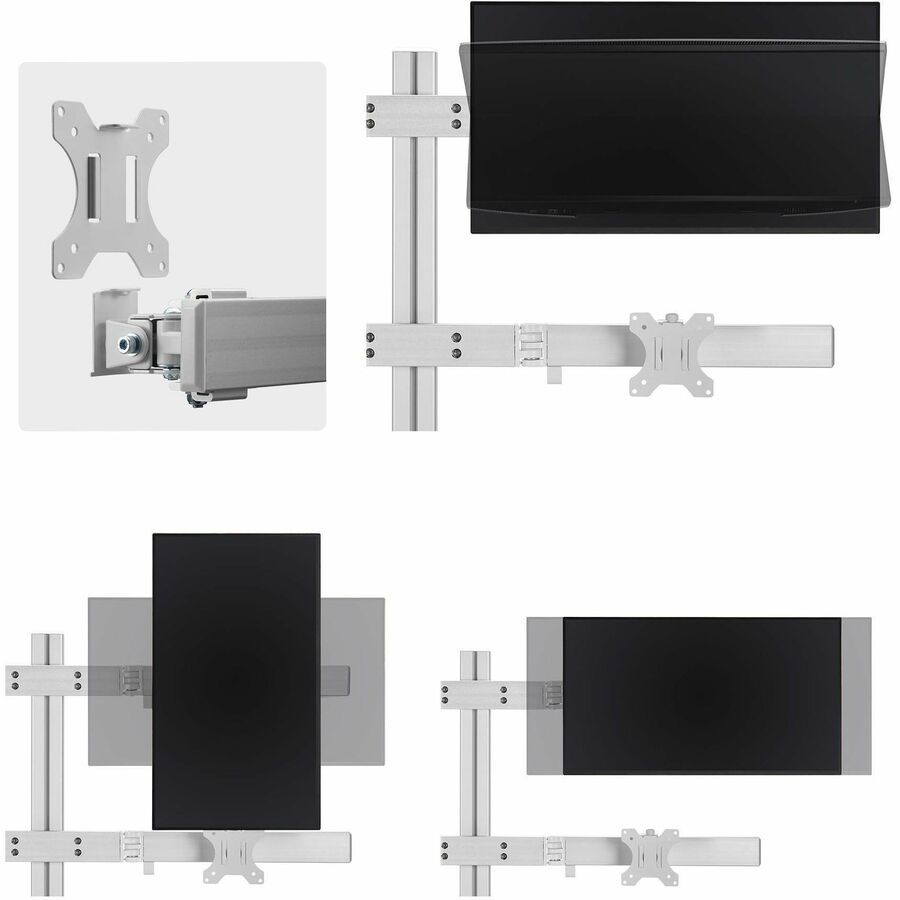 StarTech.com Six-Monitor Desk Mount with Crossbar, Up To 32-inch Computer Screens, Max 17.6lb (8kg) each, Dual Column, C-clamp/Grommet — 6-MONITOR-ARM-A