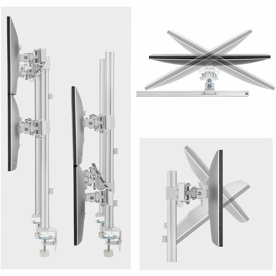 StarTech.com Six-Monitor Desk Mount with Crossbar, Up To 32-inch Computer Screens, Max 17.6lb (8kg) each, Dual Column, C-clamp/Grommet — 6-MONITOR-ARM-A