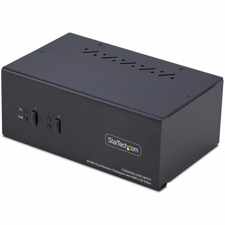 StarTech.com 2-Port Dual-Monitor DisplayPort and HDMI KVM Switch, 4K 60Hz, 2-Port USB 5Gbps Hub, 2x USB HID Ports, Hotkeys, TAA Compliant — P2ADDH462-KVM-SWITCH