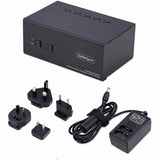 StarTech.com 2-Port Dual-Monitor DisplayPort and HDMI KVM Switch, 4K 60Hz, 2-Port USB 5Gbps Hub, 2x USB HID Ports, Hotkeys, TAA Compliant — P2ADDH462-KVM-SWITCH