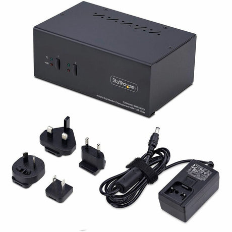 StarTech.com 2-Port Dual-Monitor DisplayPort and HDMI KVM Switch, 4K 60Hz, 2-Port USB 5Gbps Hub, 2x USB HID Ports, Hotkeys, TAA Compliant — P2ADDH462-KVM-SWITCH