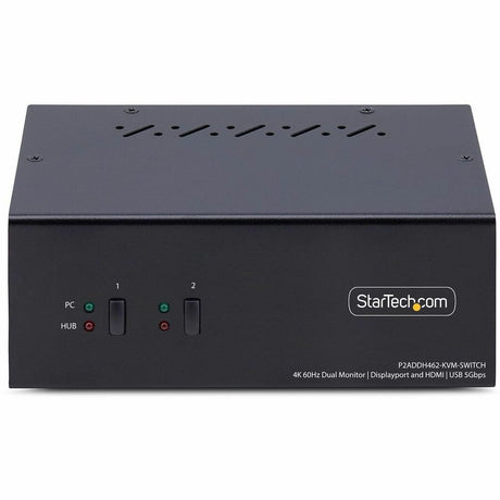StarTech.com 2-Port Dual-Monitor DisplayPort and HDMI KVM Switch, 4K 60Hz, 2-Port USB 5Gbps Hub, 2x USB HID Ports, Hotkeys, TAA Compliant — P2ADDH462-KVM-SWITCH