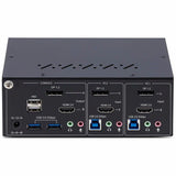 StarTech.com 2-Port Dual-Monitor DisplayPort and HDMI KVM Switch, 4K 60Hz, 2-Port USB 5Gbps Hub, 2x USB HID Ports, Hotkeys, TAA Compliant — P2ADDH462-KVM-SWITCH