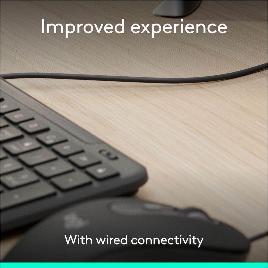 Logitech Signature Slim Wired K620 for Business, Full-Size Keyboard, USB-C Plug-and-Play, scissor keys, Graphite — 920-013302