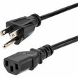 StarTech.com 6ft 1(1.8m) Computer Power Cord, NEMA 5-15P to C13, 10A 125V, 18AWG, Black Replacement AC PC Power Cord, TV/Monitor Power Cable — PXT101