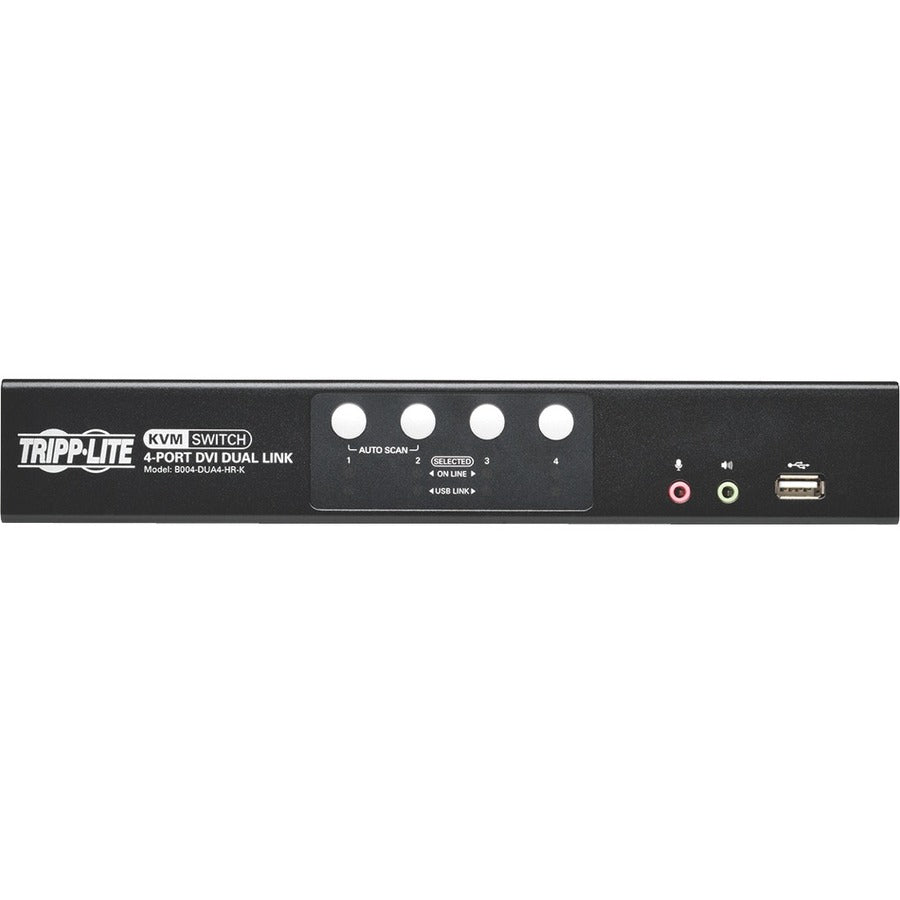 Eaton Tripp Lite Series 4-Port DVI Dual-Link / USB KVM Switch with Audio and Cables, TAA — B004-DUA4-HR-K