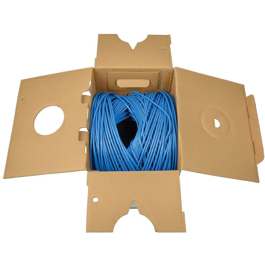 Eaton Tripp Lite Series Cat5e 350 MHz Solid Core (UTP) PVC Bulk Ethernet Cable - Blue, 1000 ft. (304.8 m), TAA — n022-01k-bl