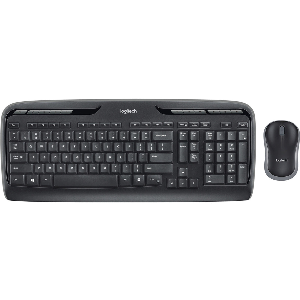 Logitech MK320 Wireless Keyboard and Mouse Combo for Windows, 2.4 GHz Wireless with Unifying USB-Receiver, Portable Mouse, Multimedia Keys — 920-002836