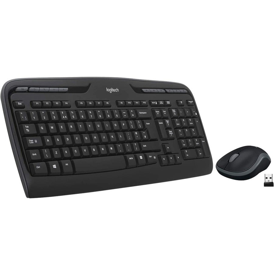 Logitech MK320 Wireless Keyboard and Mouse Combo for Windows, 2.4 GHz Wireless with Unifying USB-Receiver, Portable Mouse, Multimedia Keys — 920-002836