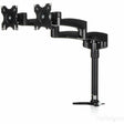 StarTech.com Desk Mount Dual Monitor Arm, Dual Articulating Monitor Arm, Height Adjustable, For VESA Monitors up to 24" (29.9lb/13.6kg) — ARMDUAL